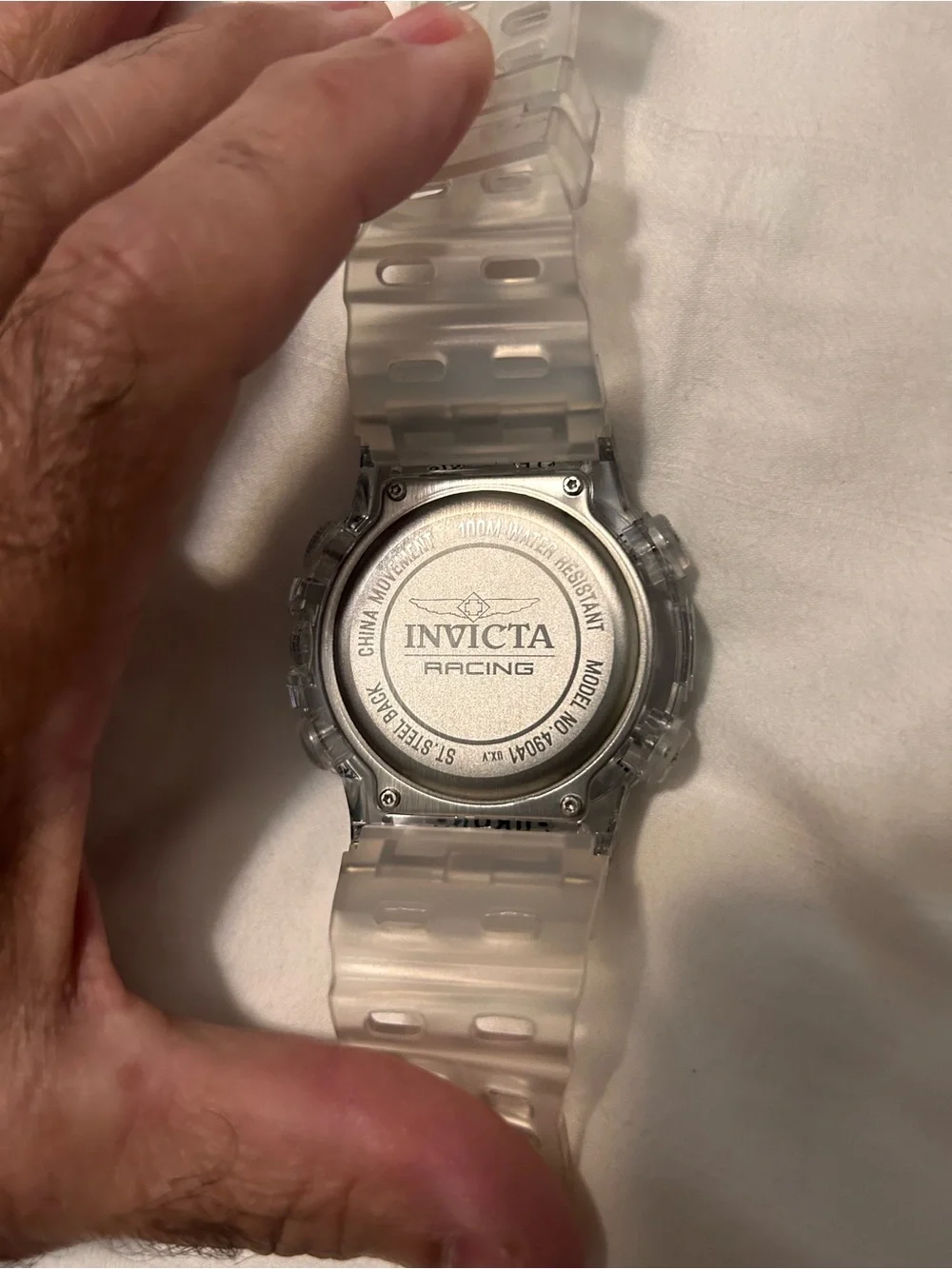 Invicta Clear Resin Digital Chronograph Watch with Black Dial